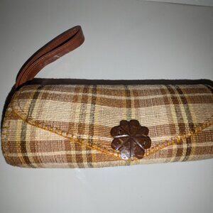 Handwoven Philippine Plaid Clutch with Wrist Strap